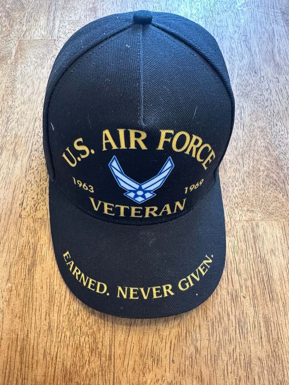 U.S. Air Force Veteran 1963-1969 Earned Never Given Embroidered Snapback Hat